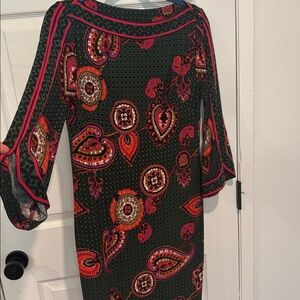 Trina Turk Paisley 3/4 Sleeve Dress